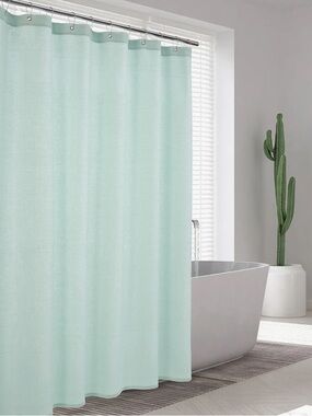 🌻ENCHANTE HOME Ria Turkish Cotton Shower Curtain AQUA GREEN 72x72 12 Holes